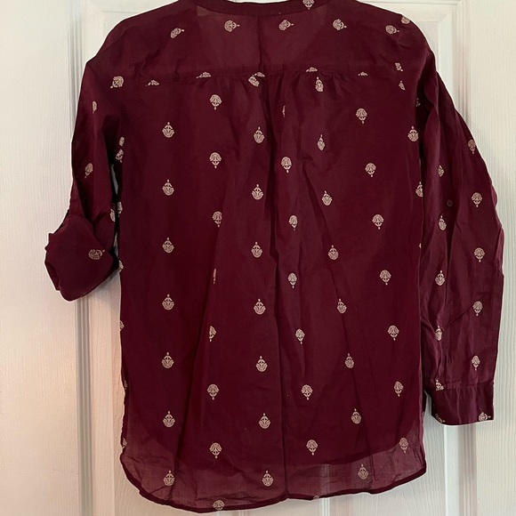 Loft/women’s blouse, maroon and beige, size S - Picture 5 of 6